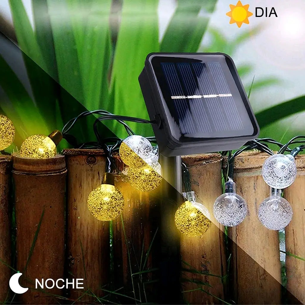 Cadena de bombillos led's con 30 focos para exteriores de energía solar G'S Electronic Store