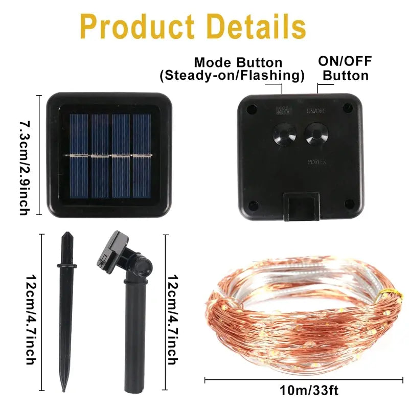 Luces led's solares para exteriores 10 Mts / 20 Mts / 30 Mts. G'S Electronic Store