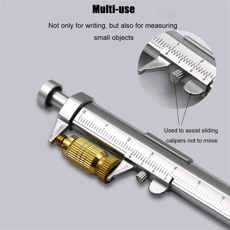 Bolígrafo Multifuncional De 0,5 Mm Vernier De Pinza Bola De Rodillo De Plata G'S Store