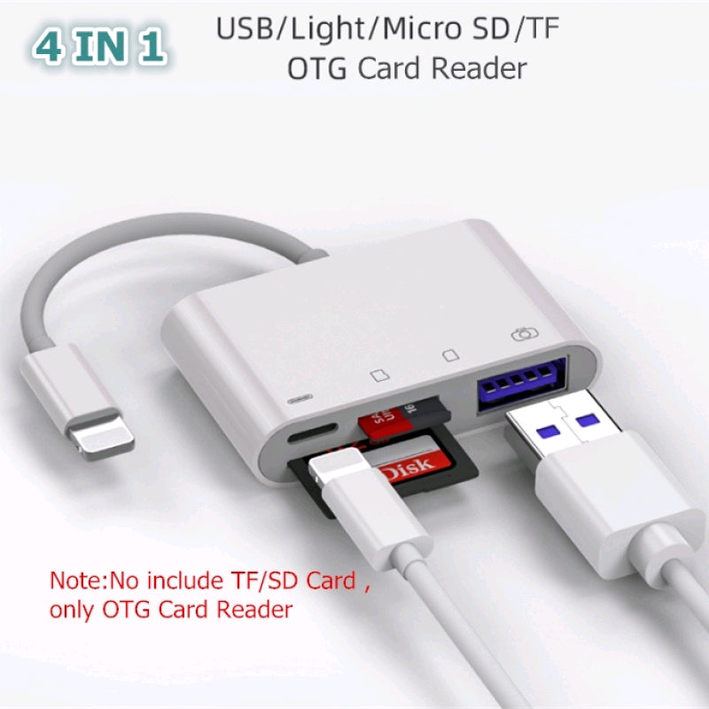 Adaptador 4 en 1 USB OTG TF Lector de SD para iPhone, iPad, Mac G'S Electronic Store