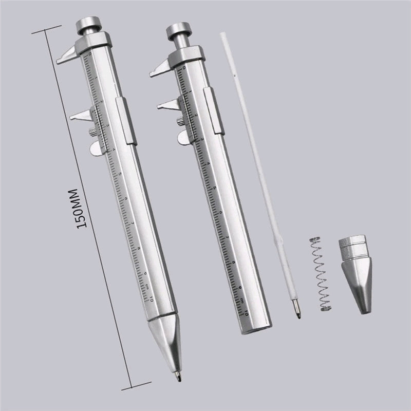 Bolígrafo Multifuncional De 0,5 Mm Vernier De Pinza Bola De Rodillo De Plata G'S Store