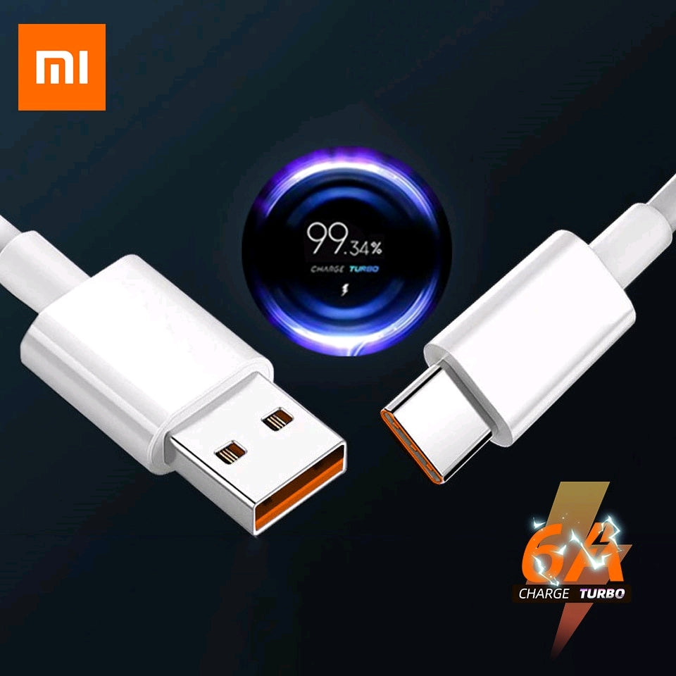 Cable Xiaomi tipo C 6A carga rápida G'S Electronic Store