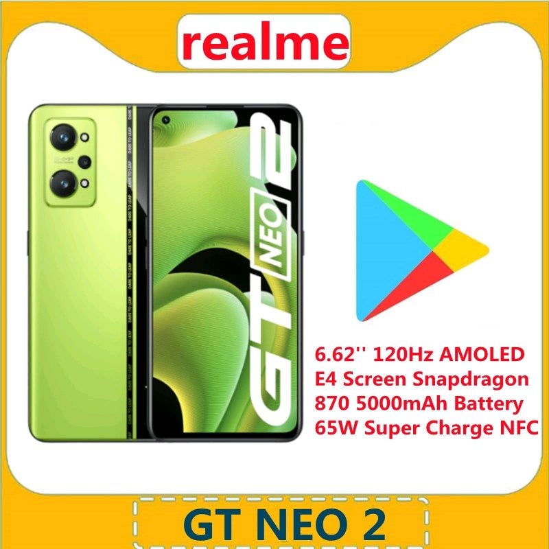 SmartPhone Realme GT Neo 2 Snapdragon 870 5G Teléfono Inteligente 6.62 Pulgadas AMOLED 120Hz 5000mAh G'S Store