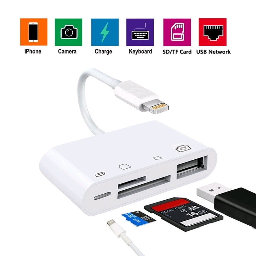 Adaptador 4 en 1 USB OTG TF Lector de SD para iPhone, iPad, Mac G'S Electronic Store