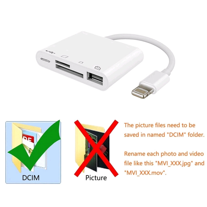 Adaptador 4 en 1 USB OTG TF Lector de SD para iPhone, iPad, Mac G'S Electronic Store