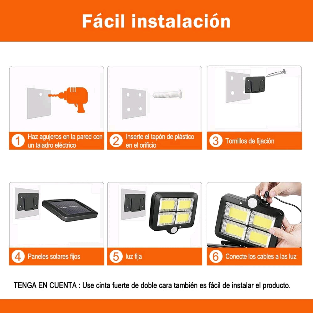 Lámpara de LED solar con sensor de movimiento G'S Electronic Store