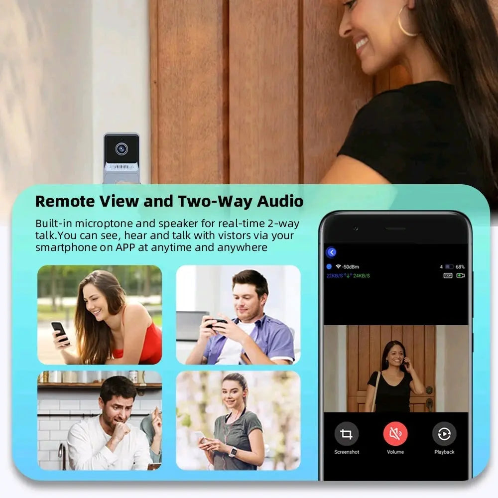 Timbre inalámbrico Videoportero Inteligente con WIFI G'S Electronic Store