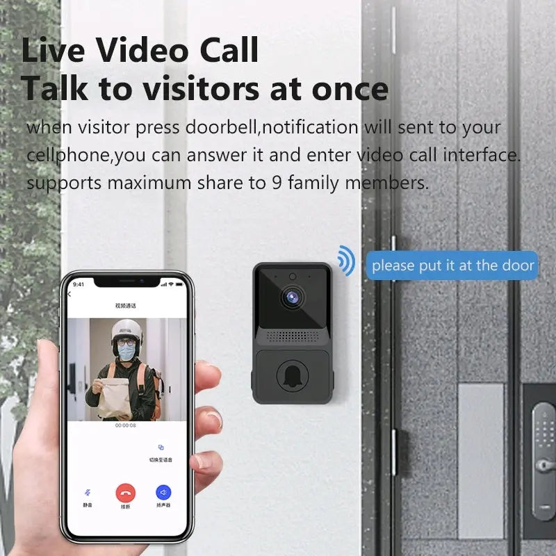 Timbre inalámbrico Videoportero Inteligente con WIFI G'S Electronic Store
